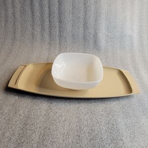 Vintage Tupperware Serv-Ette Relish Tray and Dip Bowl